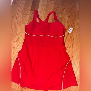 Old Navy PowerSoft Athletic Red Dress with White Trim